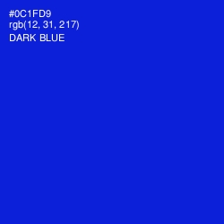 #0C1FD9 - Dark Blue Color Image